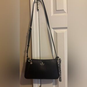 Kate Spade Black Crossbody with Animal Print Accent Twilly